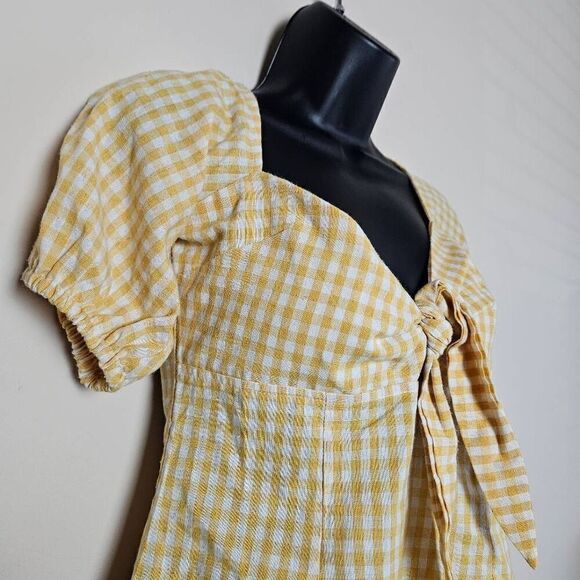 Nasty Gal Tie Bust Mini Gingham Dress - Picture 3 of 9